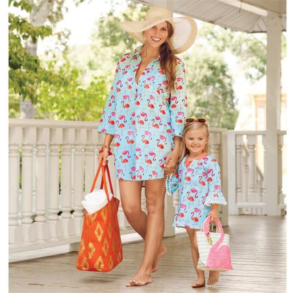 MUD PIE TODDLER FLAMINGO COVERUP